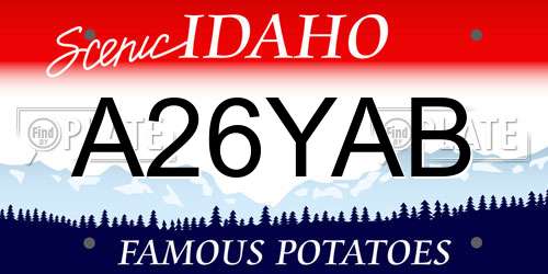 A26YAB Idaho License Plate