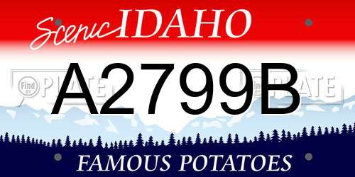 A2799B Idaho License Plate