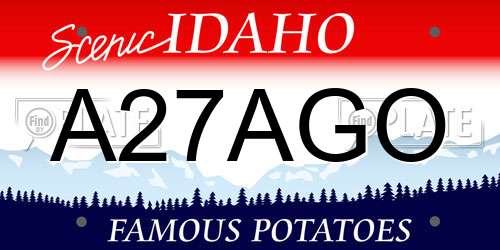 A27AGO Idaho License Plate