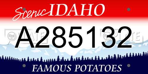 A285132 Idaho License Plate