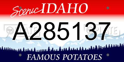 A285137 Idaho License Plate