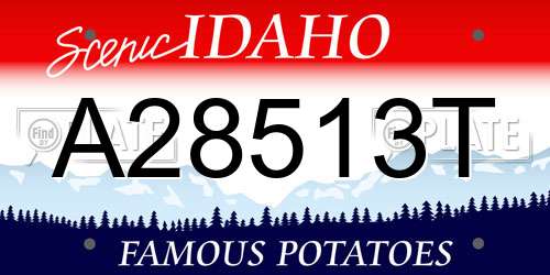 A28513T Idaho License Plate