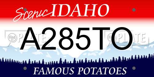 A285TO Idaho License Plate