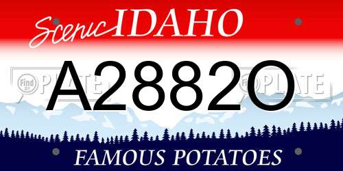A2882O Idaho License Plate