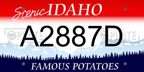 A2887D Idaho License Plate