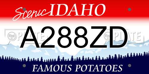 A288ZD Idaho License Plate