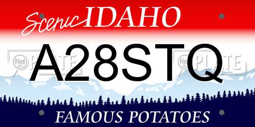 A28STQ Idaho License Plate