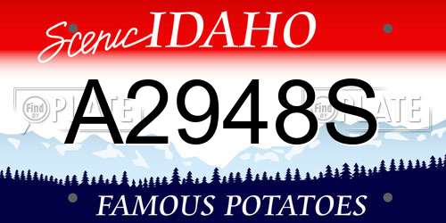 A2948S Idaho License Plate