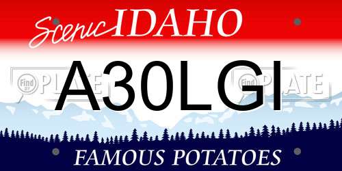 A30LGI Idaho License Plate