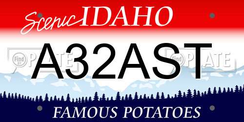 A32AST Idaho License Plate