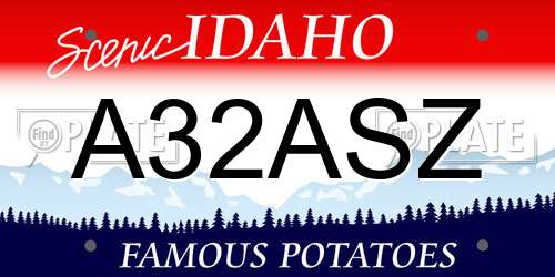 A32ASZ Idaho License Plate
