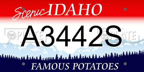 A3442S Idaho License Plate