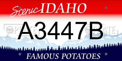 A3447B Idaho License Plate