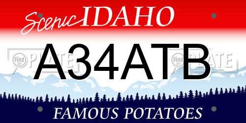 A34ATB Idaho License Plate