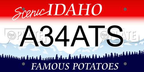 A34ATS Idaho License Plate
