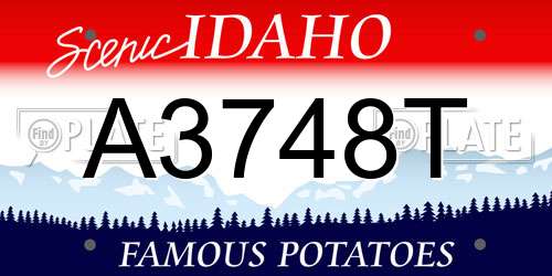 A3748T Idaho License Plate