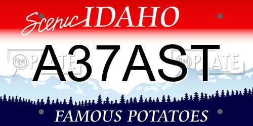 A37AST Idaho License Plate