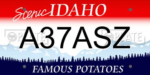 A37ASZ Idaho License Plate