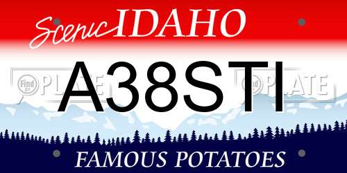 A38STI Idaho License Plate