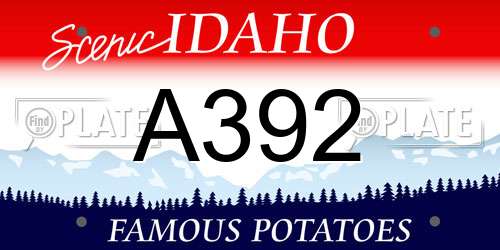A392 Idaho License Plate
