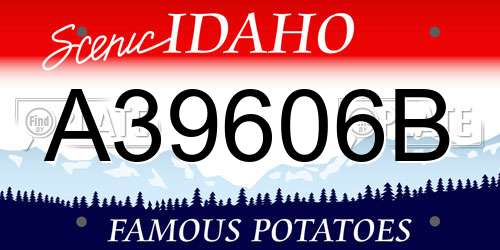 A39606B Idaho License Plate