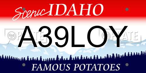 A39LOY Idaho License Plate