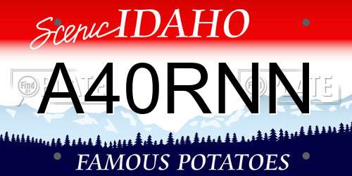A40RNN Idaho License Plate