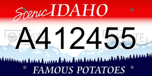 A412455 Idaho License Plate