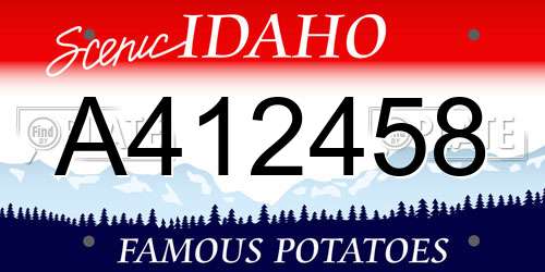 A412458 Idaho License Plate