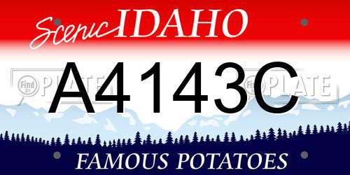 A4143C Idaho License Plate
