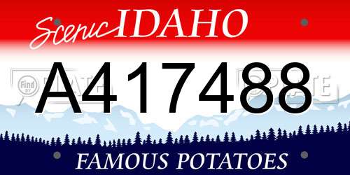 A417488 Idaho License Plate