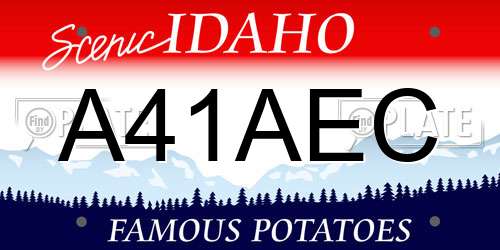 A41AEC Idaho License Plate