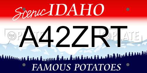 A42ZRT Idaho License Plate