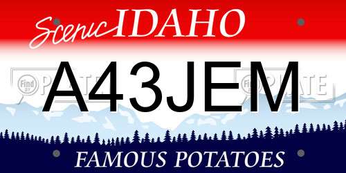 A43JEM Idaho License Plate