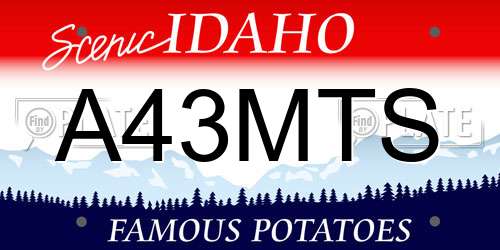 A43MTS Idaho License Plate