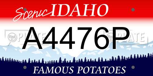 A4476P Idaho License Plate