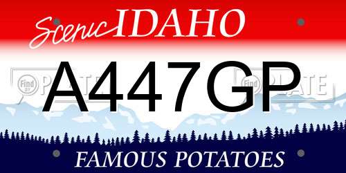 A447GP Idaho License Plate