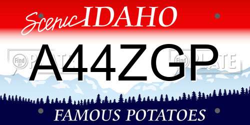 A44ZGP Idaho License Plate