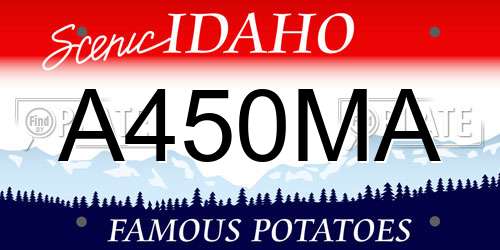 A450MA Idaho License Plate