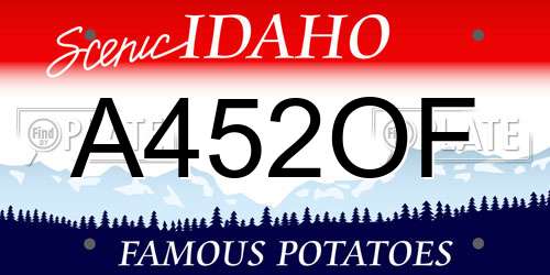 A452OF Idaho License Plate