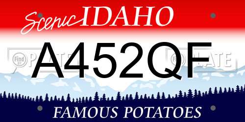 A452QF Idaho License Plate
