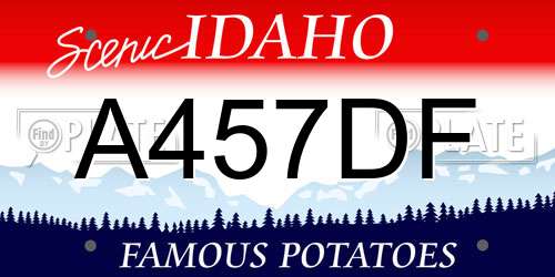 A457DF Idaho License Plate