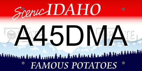 A45DMA Idaho License Plate