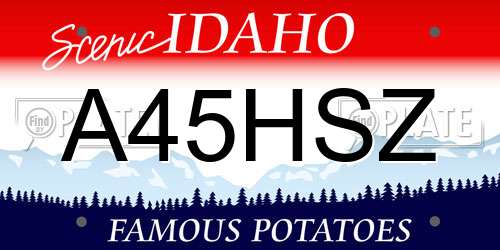A45HSZ Idaho License Plate
