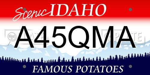 A45QMA Idaho License Plate