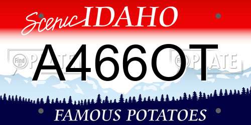 A466OT Idaho License Plate