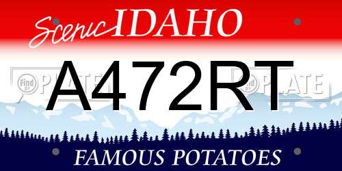 A472RT Idaho License Plate