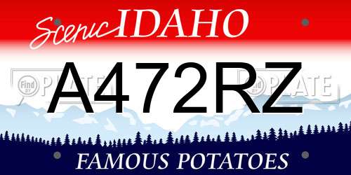 A472RZ Idaho License Plate