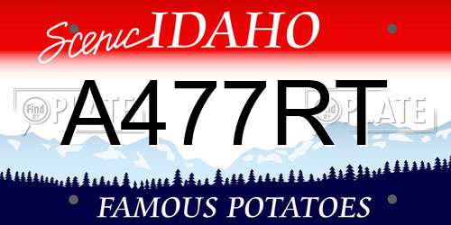 A477RT Idaho License Plate