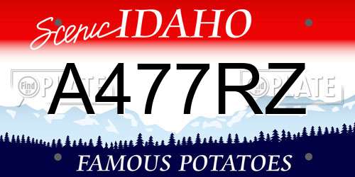 A477RZ Idaho License Plate